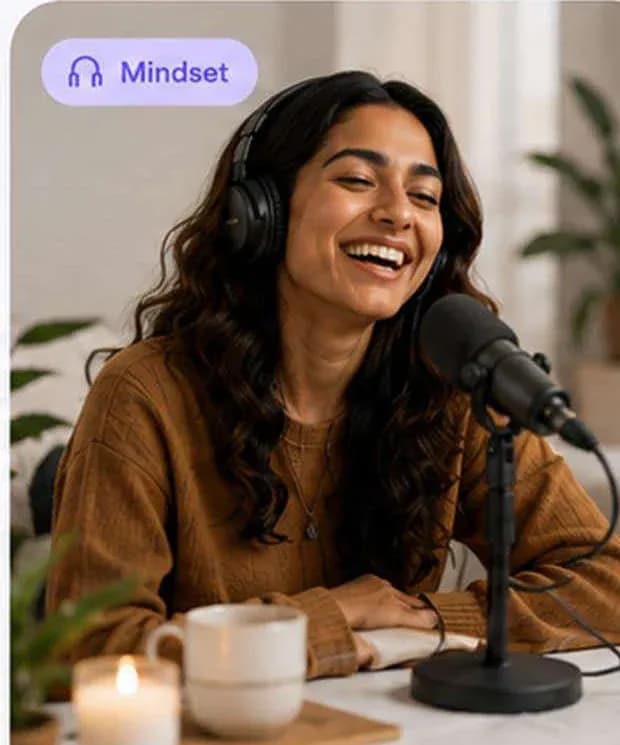 Mia laughing while recording