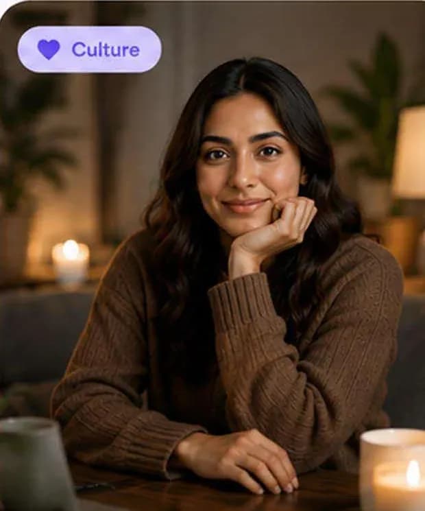 Aditi listening by candlelight
